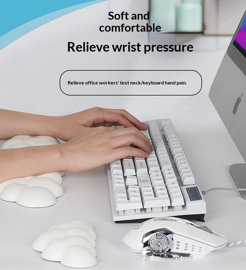 NeoGear NeoGear Repose-poignets/clavier en silicone à mémoire de forme, grand format, pour bureau ou bureau, antidérapant_voghion.com