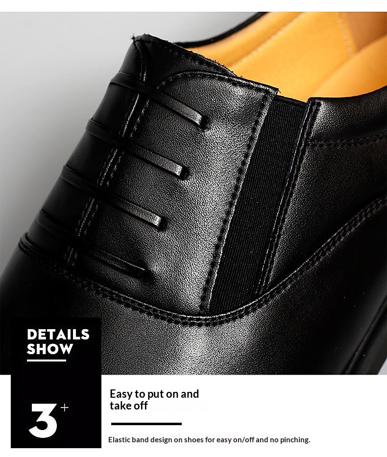 Glide Business Leather Soft Sole Lightweight Office Commute Comfortable Inner Lining Convenient Slip-On Wholesale Men's Shoes_voghion.com