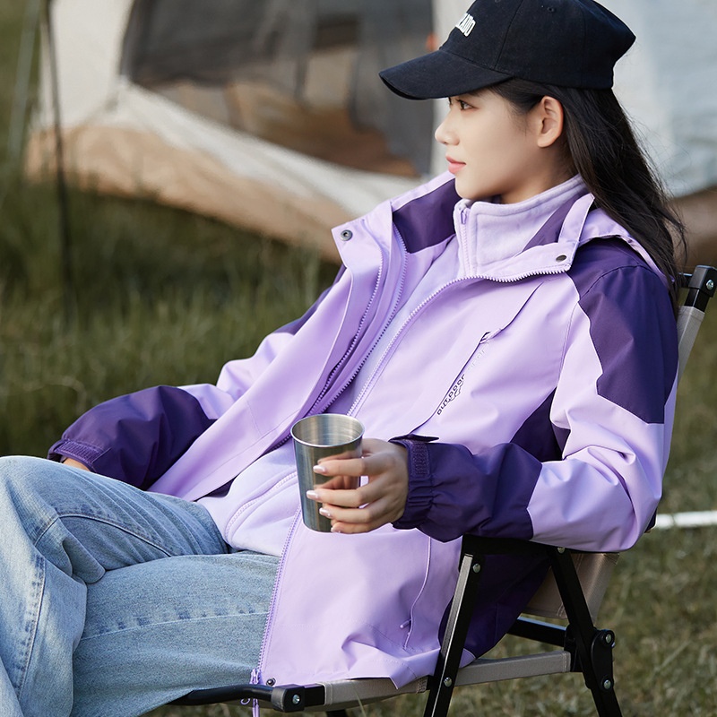 boy Boy Women's 3-in-1 Detachable Two-Piece Jacket Men's Outdoor Hiking Windproof Waterproof Coat For Snow Sports_voghion.com