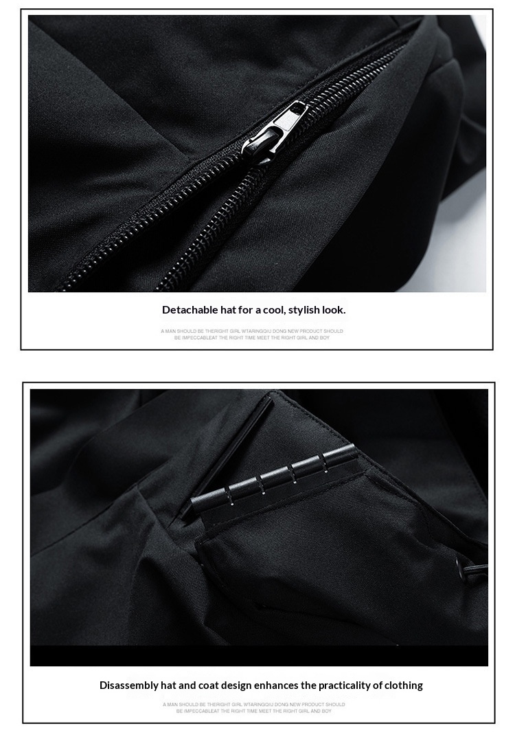 boy Boy 2025 New Main Promotion Detachable Hood Men's Windbreaker Casual Windproof Jacket For Young And Middle-aged Men_voghion.com