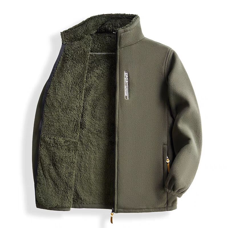 boy Boy Men's Autumn Winter New Cardigan Fleece Sweatshirt Lamb Wool Thickened Warm Jacket_voghion.com