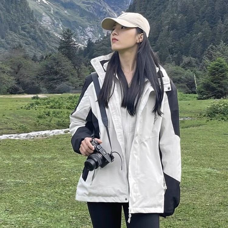 boy Boy Women's 3-in-1 Detachable Two-Piece Jacket Men's Outdoor Hiking Windproof Waterproof Coat For Snow Sports_voghion.com