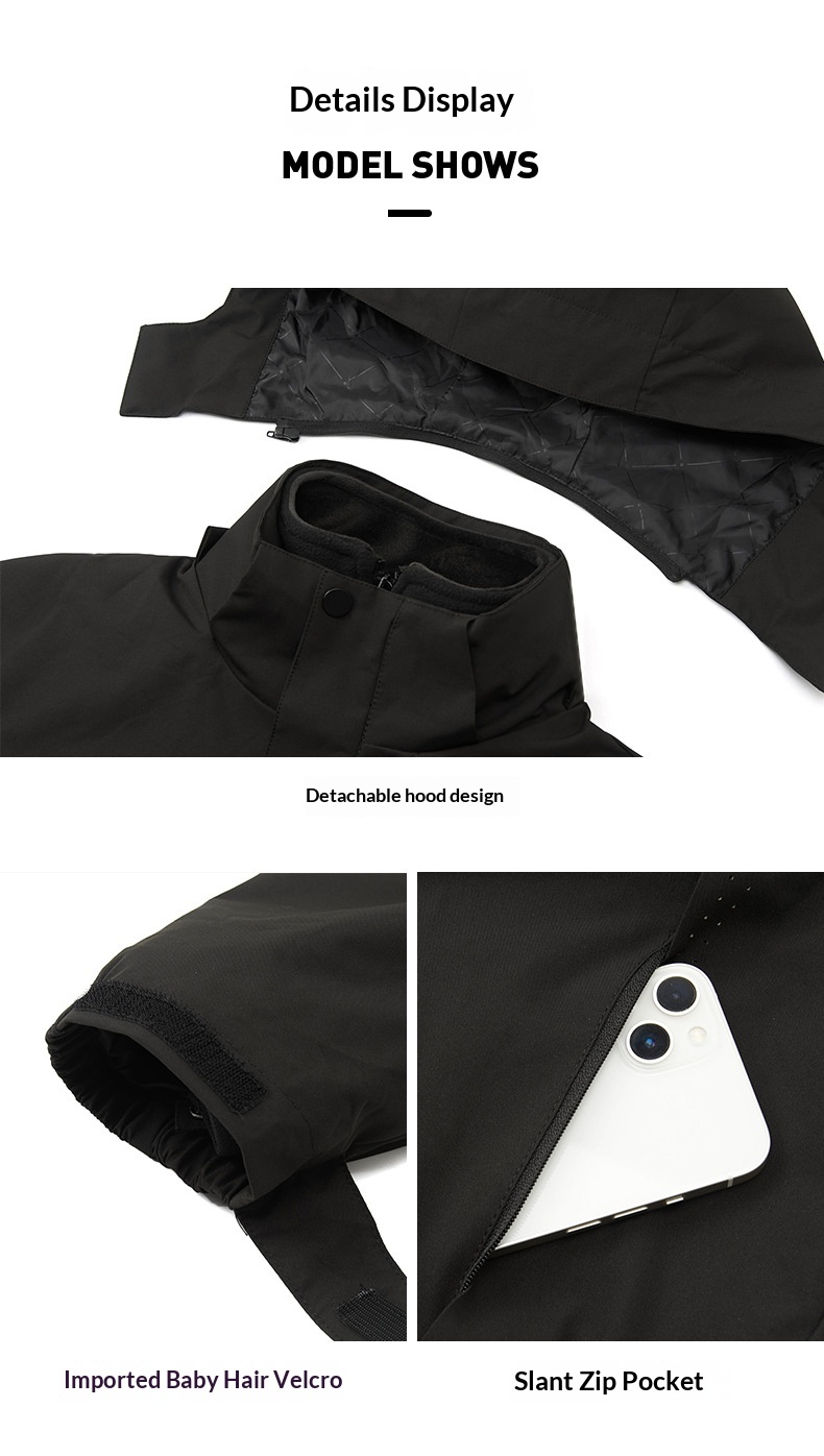 Boy Outdoor 3-in-1 Set für Damen und Herren, Tech Wasserdicht, Winddicht, Temperaturkonstant, Modisch, Verschleißfest,_voghion.com