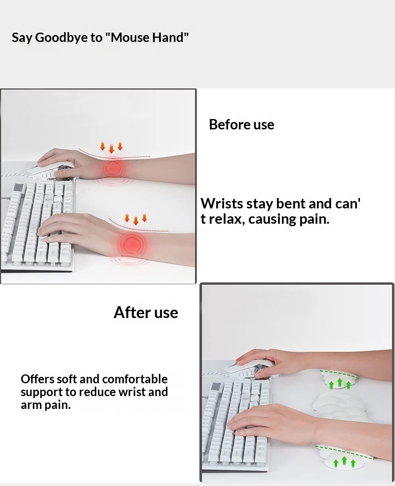 NeoGear NeoGear Repose-poignets/clavier en silicone à mémoire de forme, grand format, pour bureau ou bureau, antidérapant_voghion.com