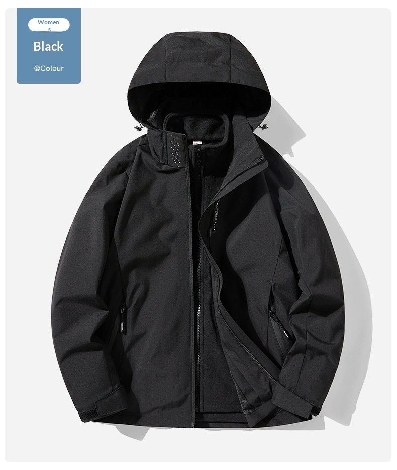 Boy Mountain Style Damen 3-in-1 2024 Neue heiße Herbst-Winter-Paar-Winddichte Wasserdichte Skijacke Herren_voghion.com