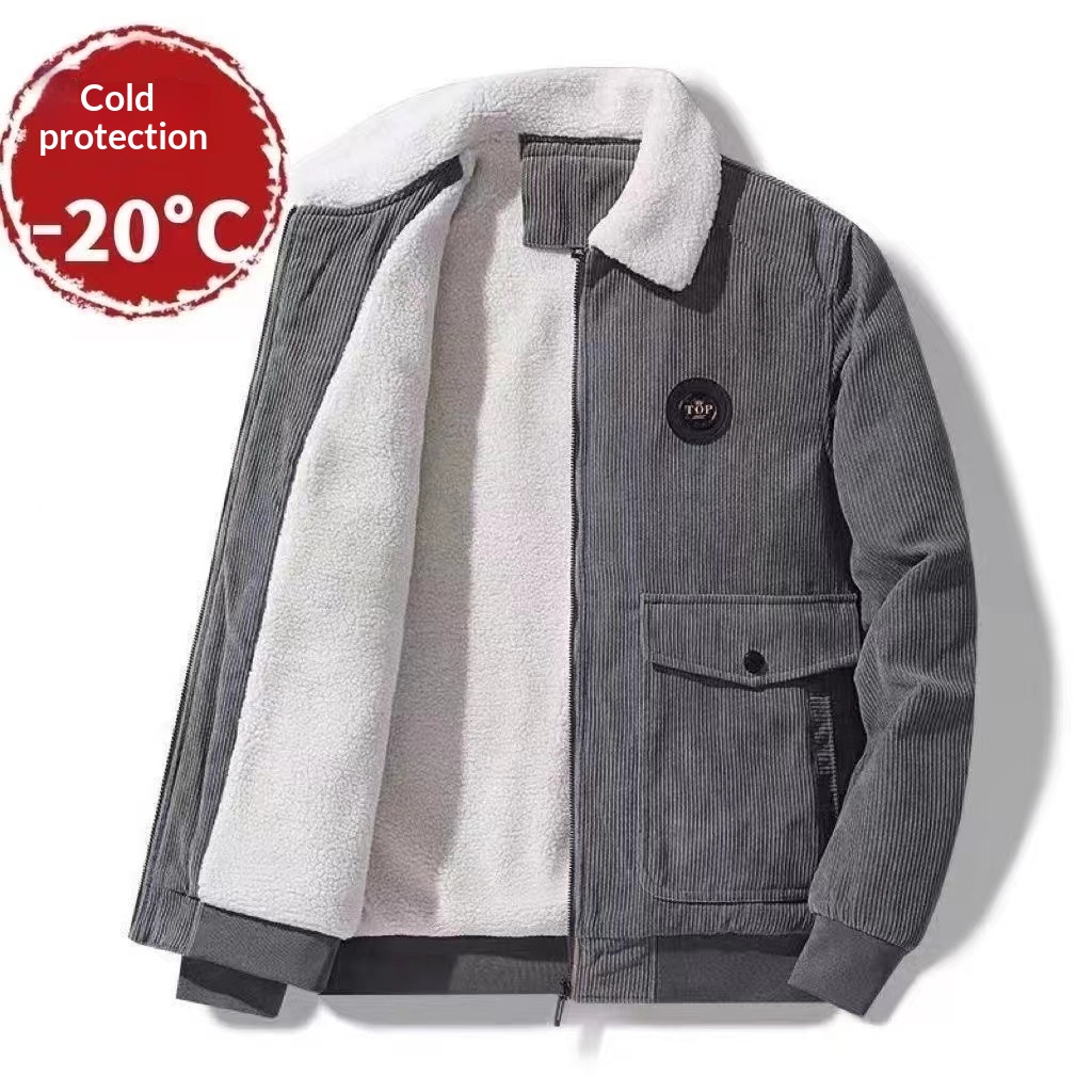 boy Boy Fleece Lined Thickened Woolen Jacket Autumn Winter New Warm Clothing Men's Short Coat Overcoat_voghion.com