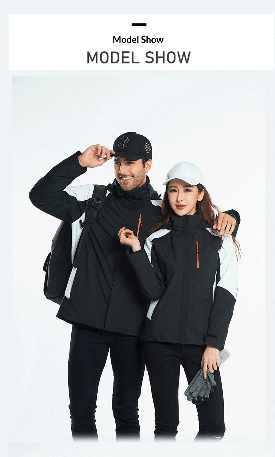 boy Boy Unisex Fleece-Lined Thickened Two-Piece Set Three-in-One Waterproof Breathable Mountaineer Ski Jacket With_voghion.com