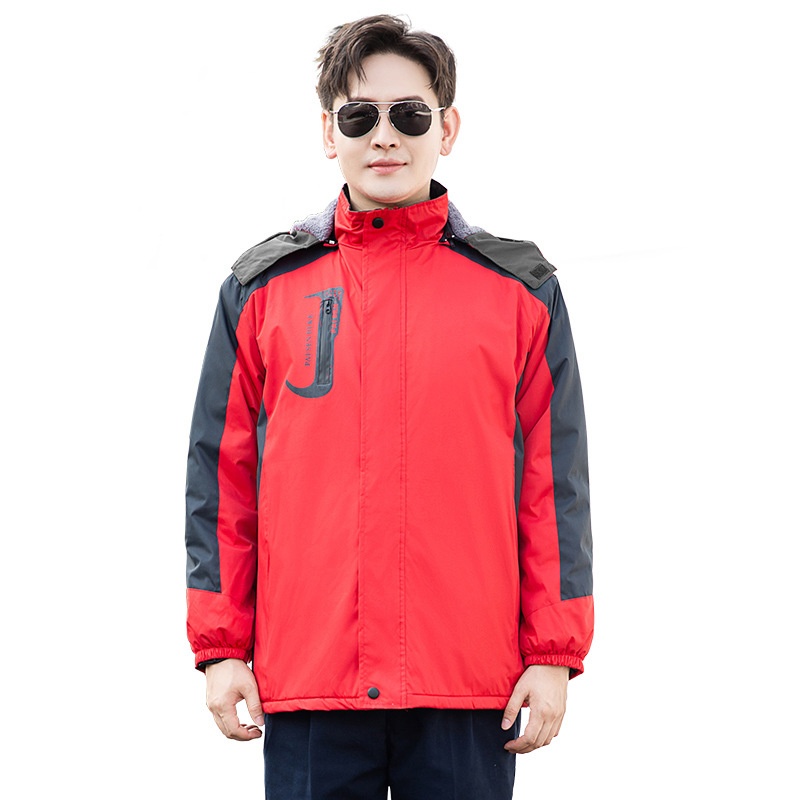 Veste de travail d'hiver personnalisée pour garçon, rembourrée en coton, doublée polaire, coupe-vent et épaisse, avec impression personnalisée._voghion.com