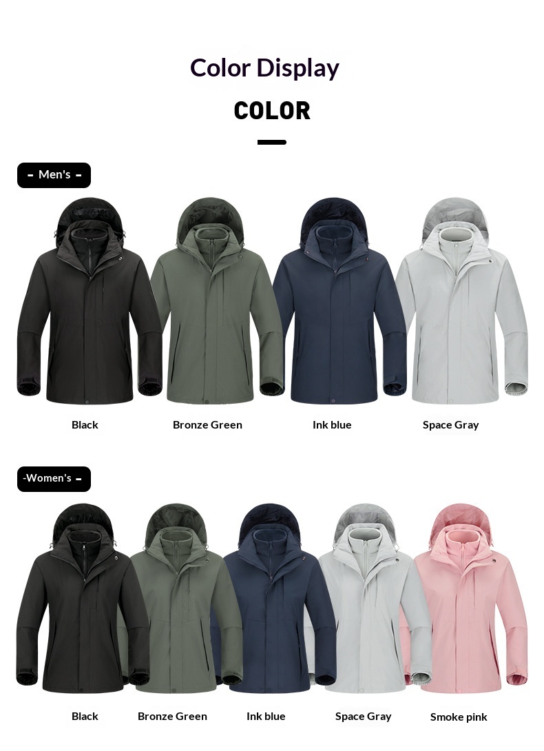 Boy Outdoor 3-in-1 Set für Damen und Herren, Tech Wasserdicht, Winddicht, Temperaturkonstant, Modisch, Verschleißfest,_voghion.com