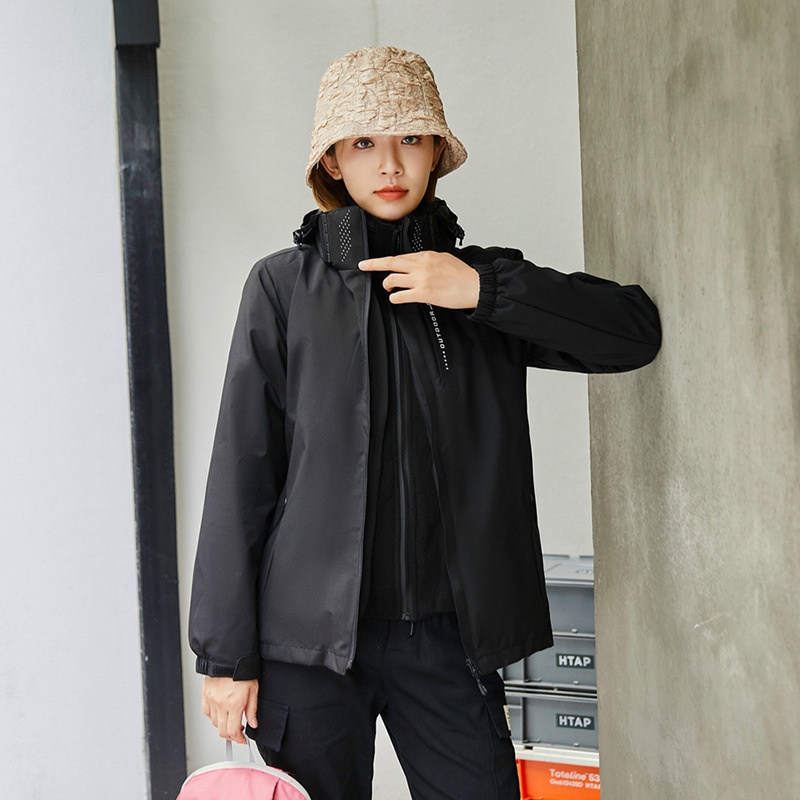 Giacca a vento ispessita da esterno per uomo e donna, set tre in uno da 0,05 kg, staccabile, antivento e impermeabile_voghion.com