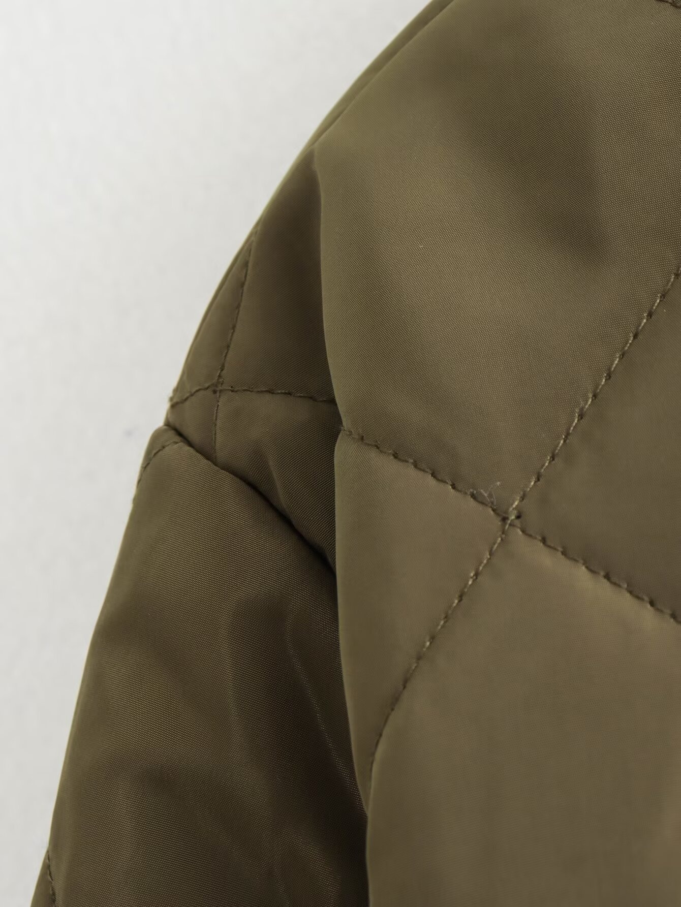 ChicShe Cross-Border European American Spring And Autumn Women's New Comfortable Casual Short Cotton Bomber Jacket Coat_voghion.com