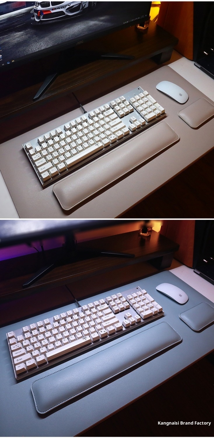 NeoGear NeoGear NeoGear Mouse per computer in pelle bifacciale Tastiera in memory foam per giochi da ufficio Poggiapolsi per mani_voghion.com