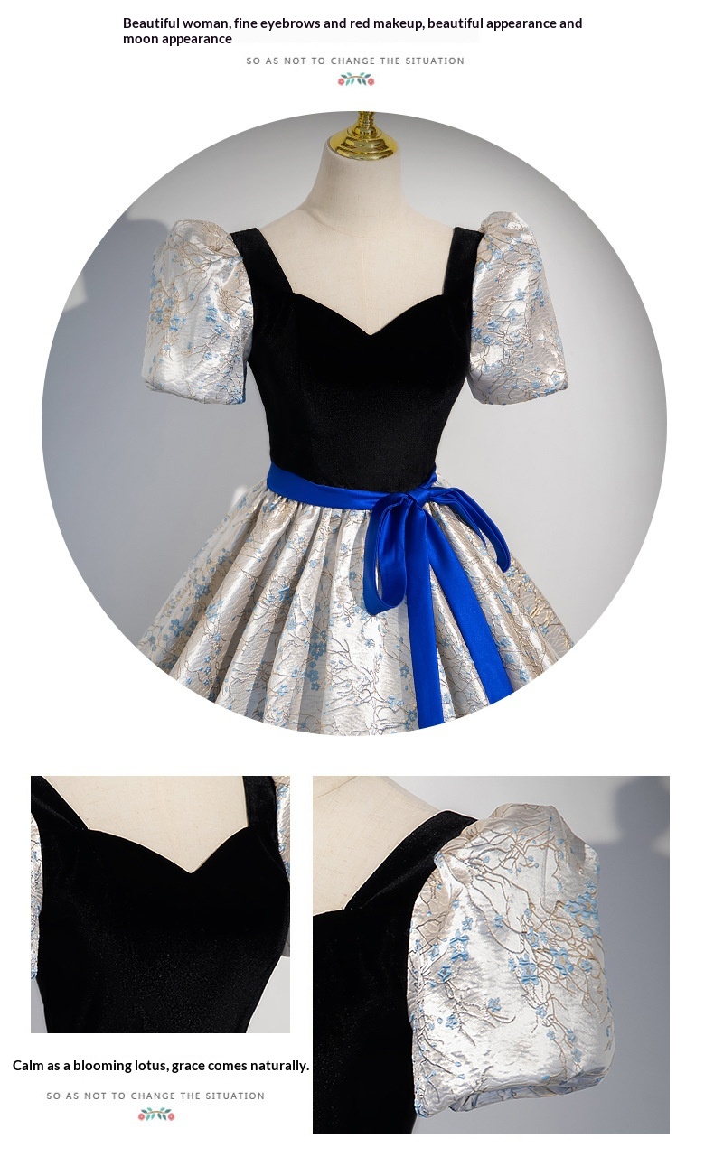 ChicShe Evening Elegant Performance Costume Student Vocal Exam High-end Stage Bel Canto Solo Puffy Dress Banquet Host_voghion.com