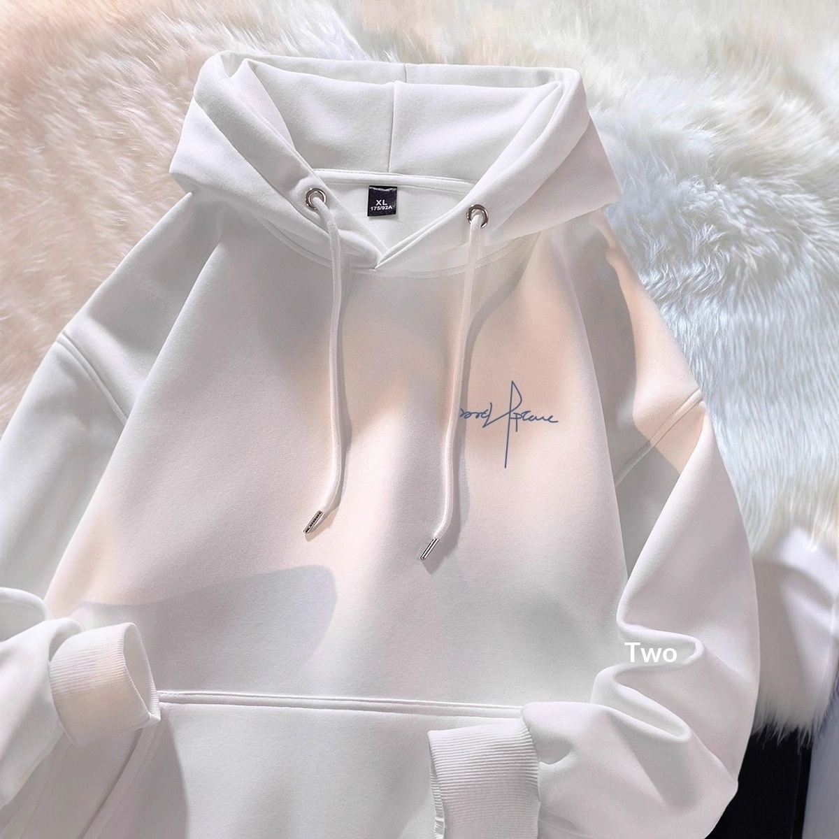 Pulse Men's Hooded Sweatshirt Autumn Winter Fleece Lined Thick Versatile Trendy Brand Letter Print American Style Student Top_voghion.com