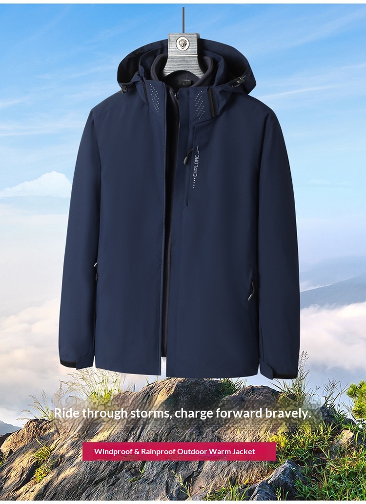 Boy Herren- und Damen 3-in-1 abnehmbare zweiteilige Outdoor-Jacke, winddicht und wasserdicht, Reise- und Bergsteigerbekleidung_voghion.com