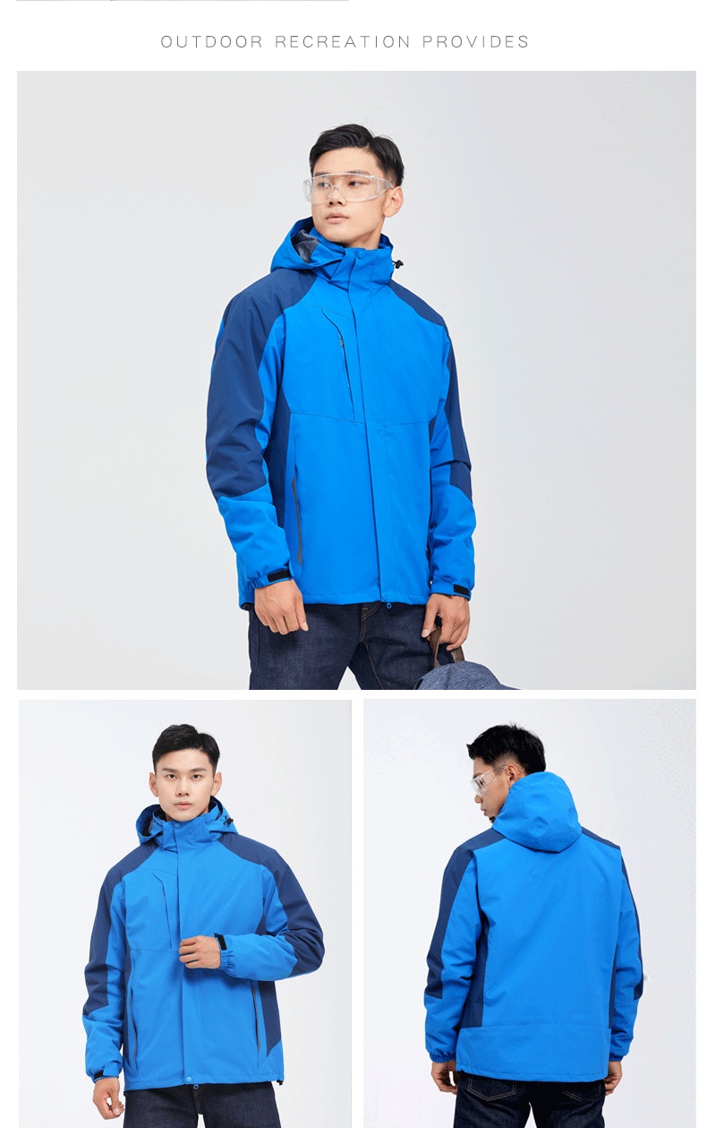 boy Boy Outdoor 3-in-1 Detachable Unisex Workwear Soft Shell Waterproof Windproof Quick-Dry Hooded Jacket_voghion.com