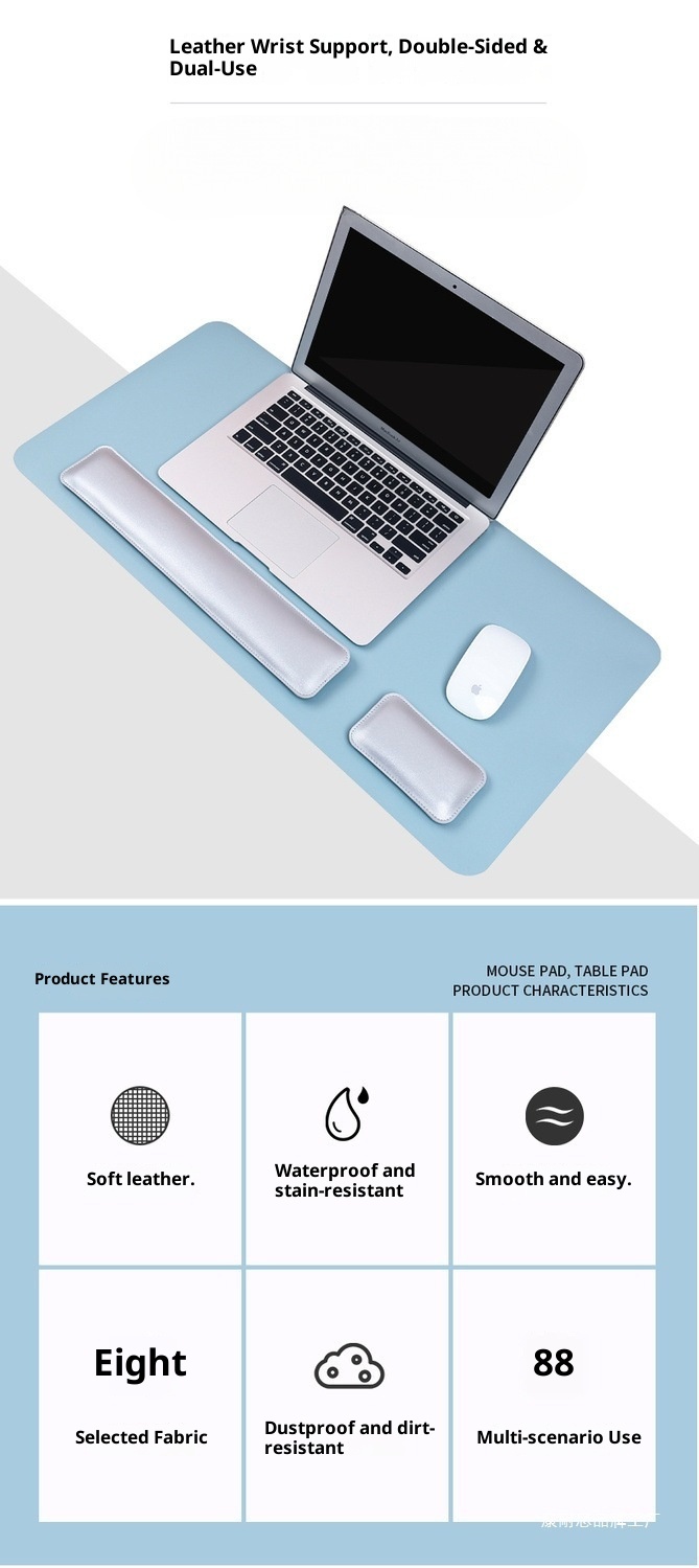 NeoGear NeoGear NeoGear Mouse per computer in pelle bifacciale Tastiera in memory foam per giochi da ufficio Poggiapolsi per mani_voghion.com