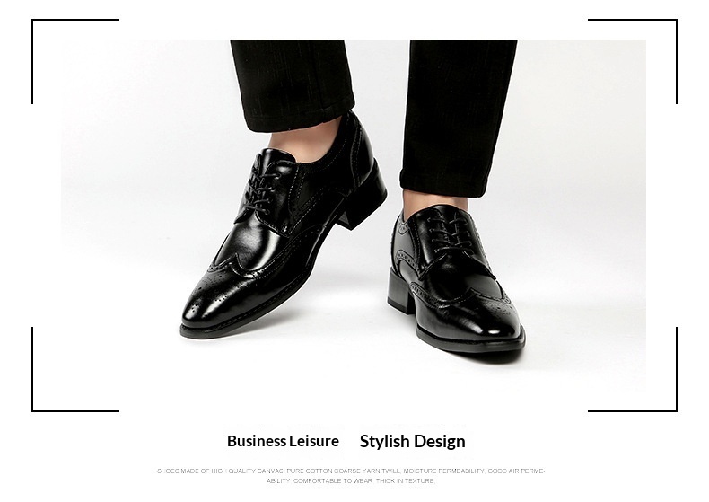 Voyage 2024 Nuovo stile, scarpe formali con aumento di altezza per uomo, in vera pelle, brogue, da ufficio, da uomo, da sposa_voghion.com