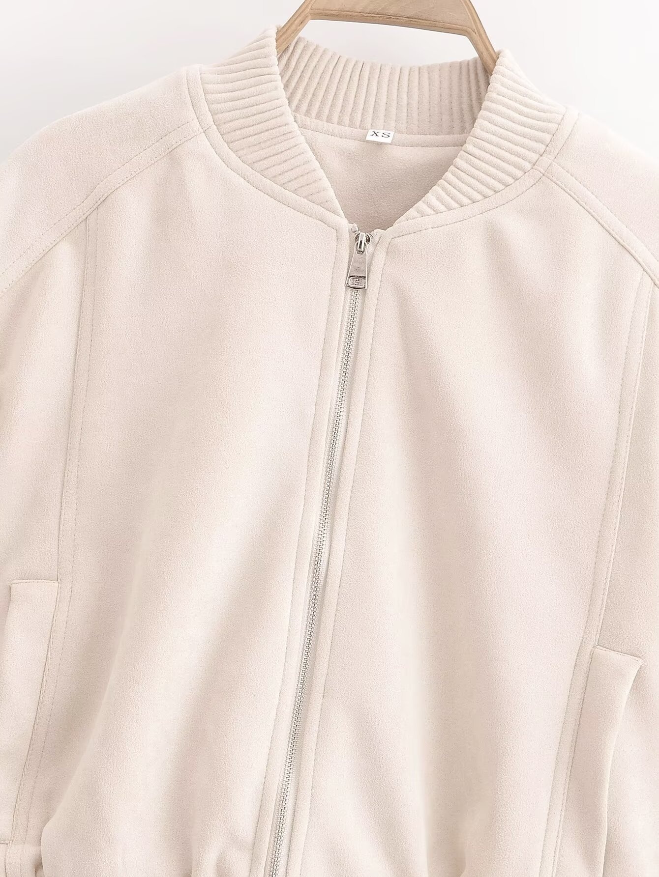 ChicShe 2024 European And American Style Suede Textured Women's Bomber Jacket New Autumn Casual Street Fashion_voghion.com