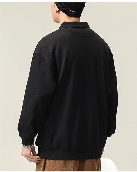 Chłopięca koszulka polo męska American High Street z długim rękawem 2023 Nowa biała kurtka z kołnierzykiem wiosenno-jesienna_voghion.com