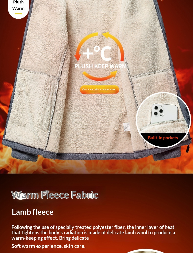 boy Boy Autumn Winter Lamb Wool Men's Jacket Fleece Lined Oversized Loose Warm Coat For Men Plus Size_voghion.com