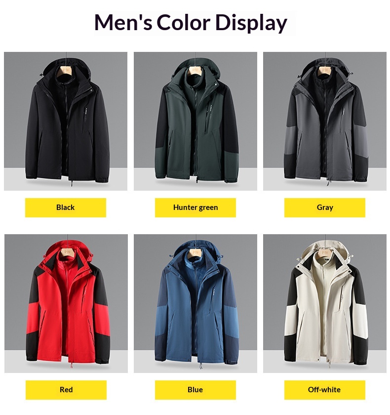 boy Boy Women's Trendy Brand Three-in-One Detachable Two-Piece With Fleece Lining, Thickened Men's Mink Velvet Windproof_voghion.com