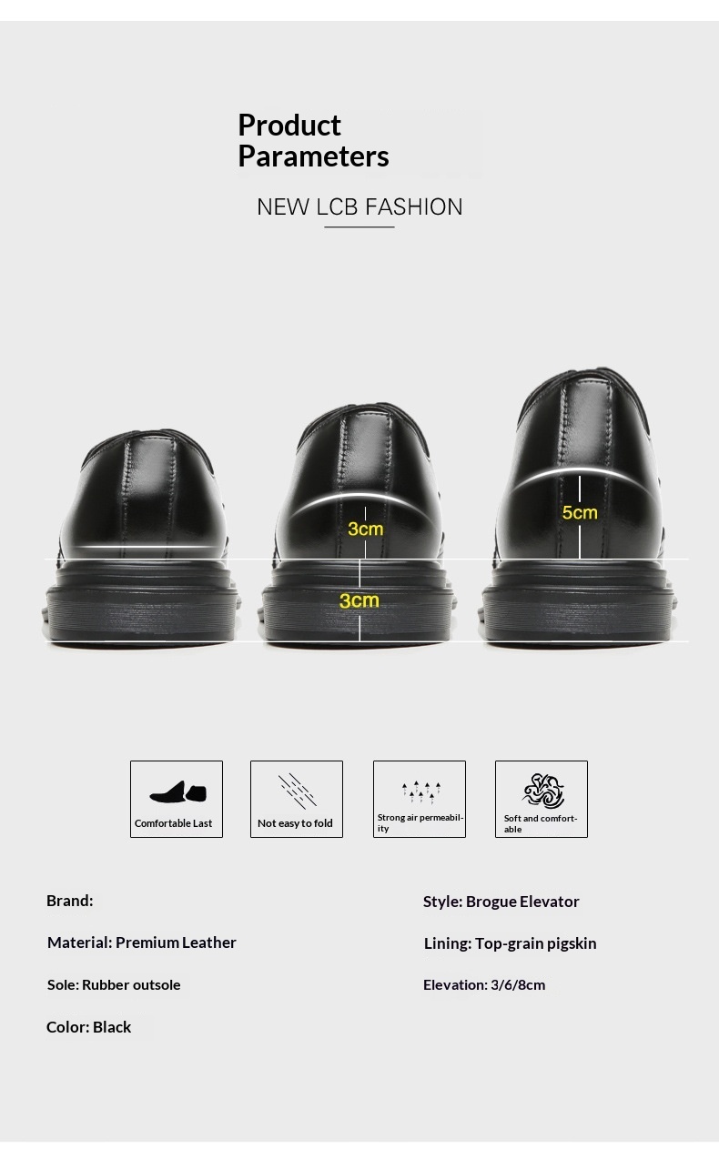 Voyage 2025 - Zapatos brogue con aumento de altura para hombre, de cuero, formales, de negocios, con punta puntiaguda de 8 cm, estilo coreano._voghion.com