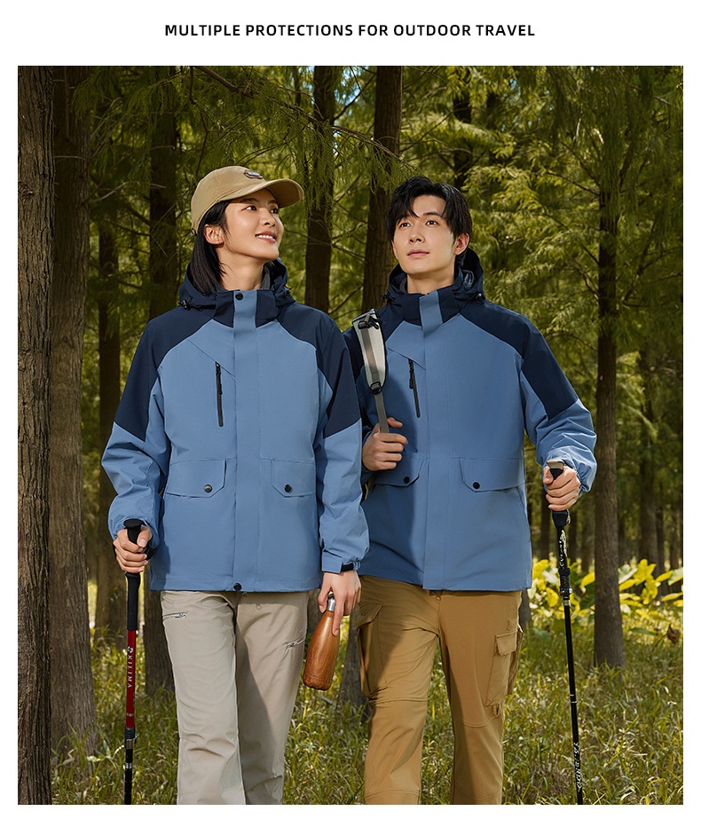 Giacca a vento da uomo, impermeabile e antivento, 3 in 1, staccabile, autunno inverno, nuovo set da due pezzi per esterni, da donna_voghion.com