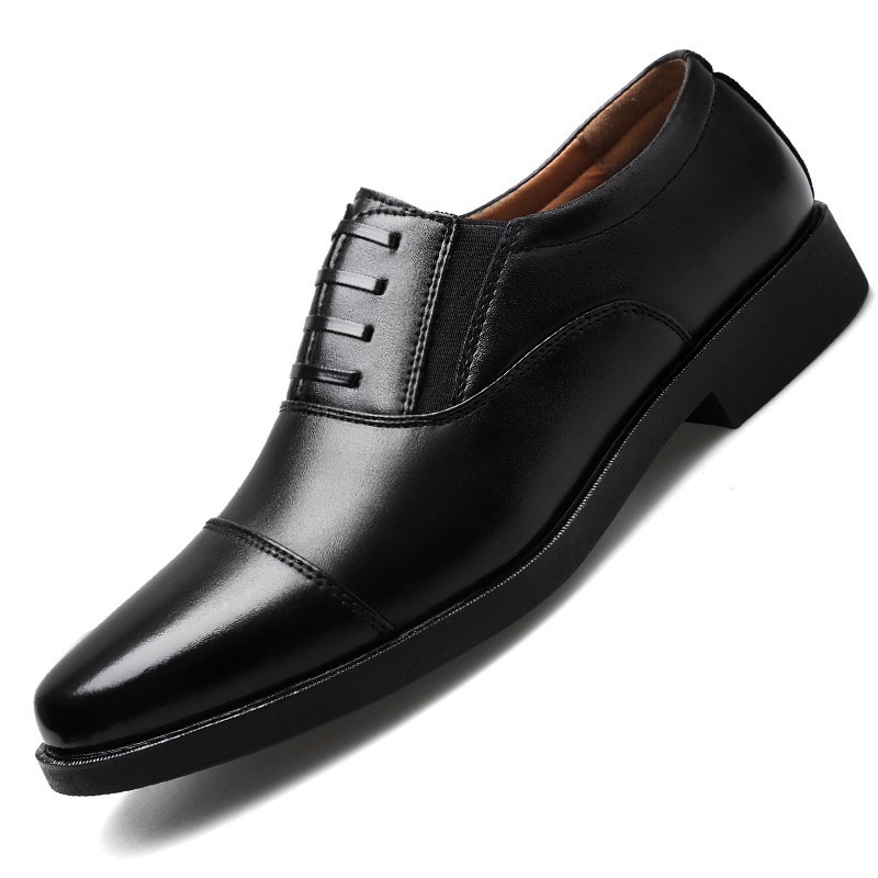 Glide Business Leather Soft Sole Lightweight Office Commute Comfortable Inner Lining Convenient Slip-On Wholesale Men's Shoes_voghion.com