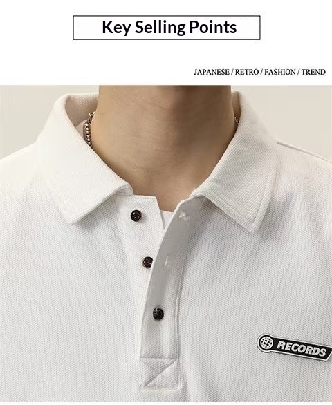 Chłopięca koszulka polo męska American High Street z długim rękawem 2023 Nowa biała kurtka z kołnierzykiem wiosenno-jesienna_voghion.com