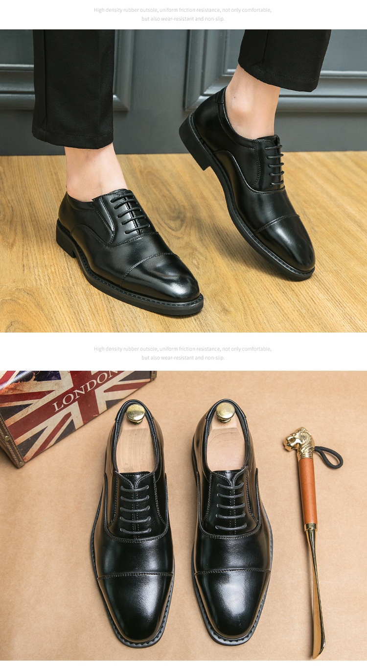 Voyage Sprig Ad Autunno Nuovo Britannico Busiess Formale Me's Casual Pendolare Punta Rialzata Altezza Crescente Scarpe Derby con Lacci_voghion.com