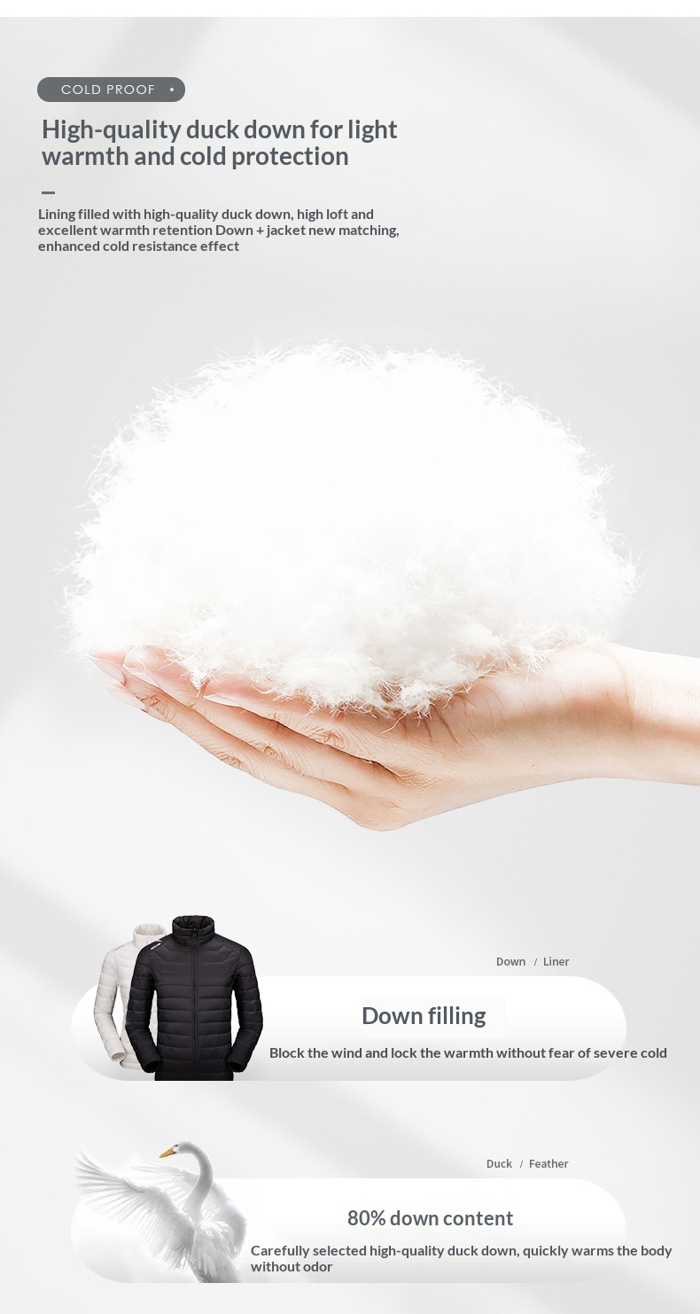 Sommerwanderanzug für Jungen mit Daunenfutter für Herren, Outdoor-Arbeitsbekleidung, wasser- und winddicht, 3-in-1 wasserabweisend_voghion.com