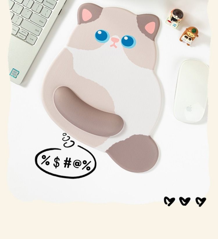 NeoGear NeoGear NeoGear Carino, resistente allo sporco, supporto per il polso, tappetino per mouse 3D, semplice e portatile, piccolo gatto arancione, scrivania da ufficio, fascia alta_voghion.com