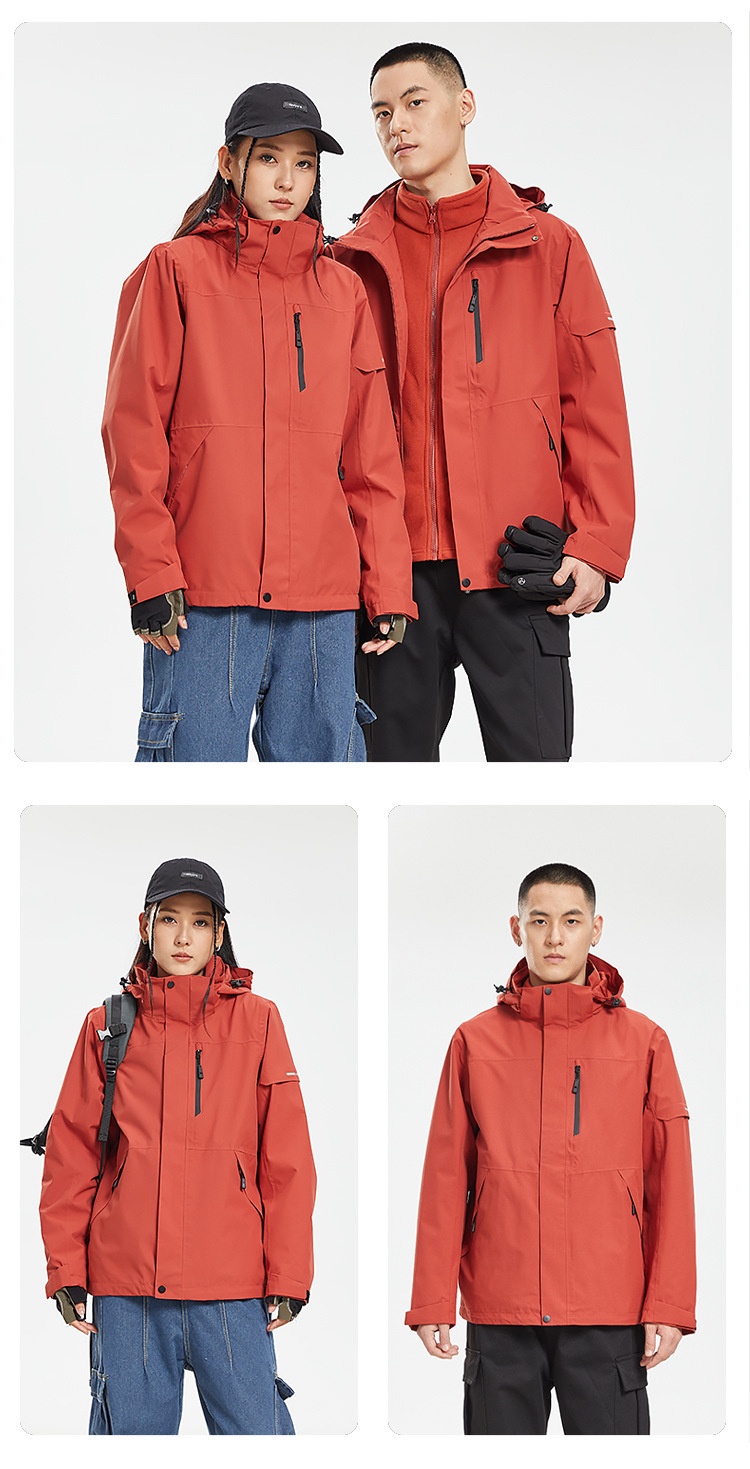 Boy Mouxihe Drei-in-Eins-Jacke im gleichen Stil für Damen und Herren, Outdoor-Camping, winddicht, wasserdicht, Arbeitskleidung, individuell anpassbar_voghion.com