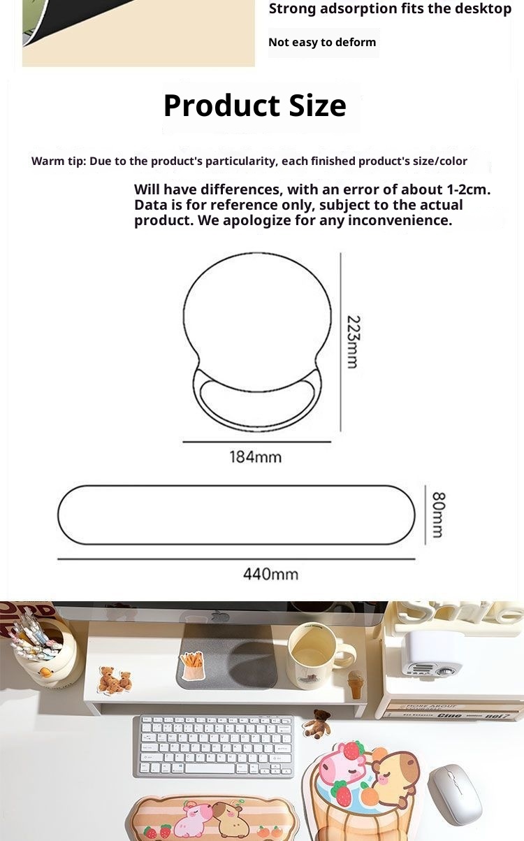 NeoGear NeoGear NeoGear Tapis de souris/repos créatif style hippopotame mignon et dessin animé pour le bureau_voghion.com