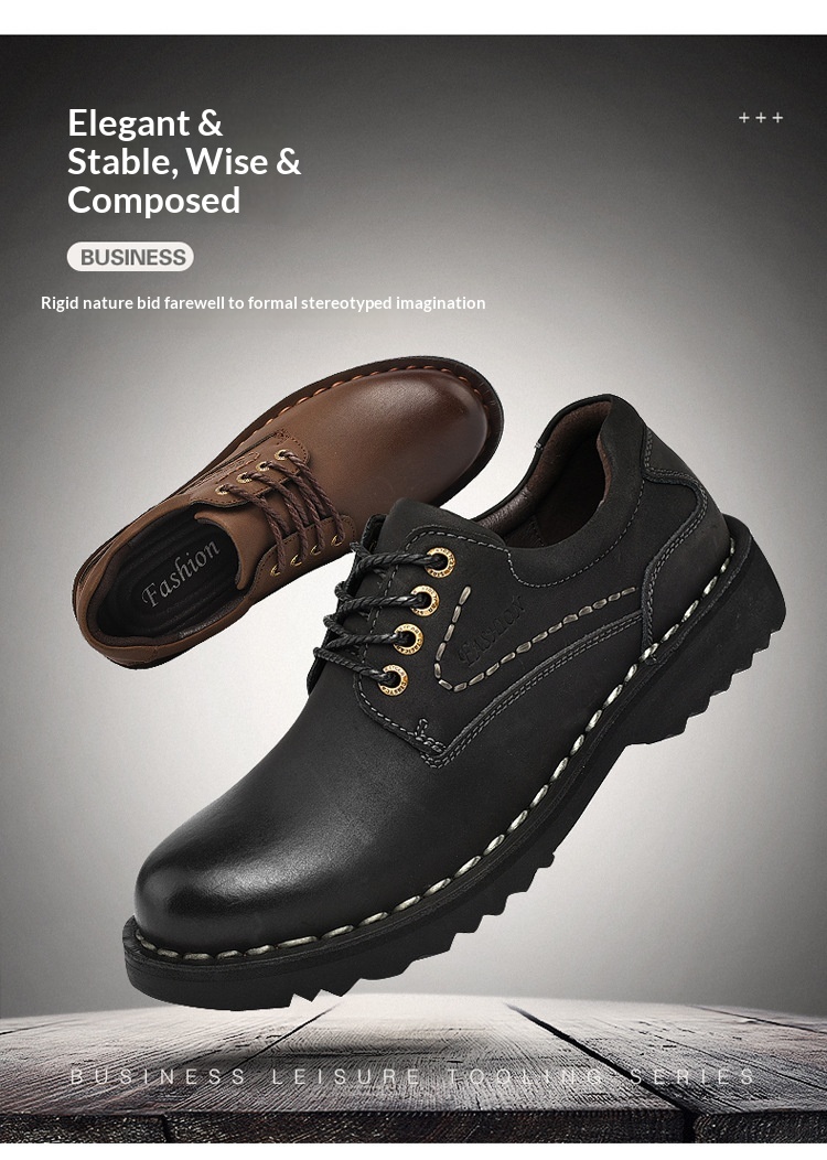 Voyage Cross-Border Genuine Big Stitching Leather Wide Round Toe Retro Color-Washed Work Martin Breathable Casual Men's Shoes_voghion.com