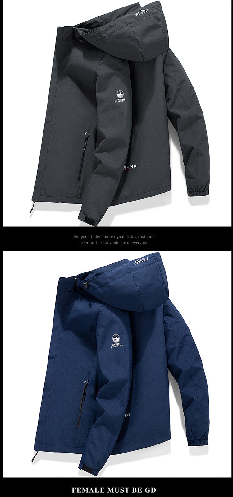 boy Boy 2025 New Main Promotion Detachable Hood Men's Windbreaker Casual Windproof Jacket For Young And Middle-aged Men_voghion.com