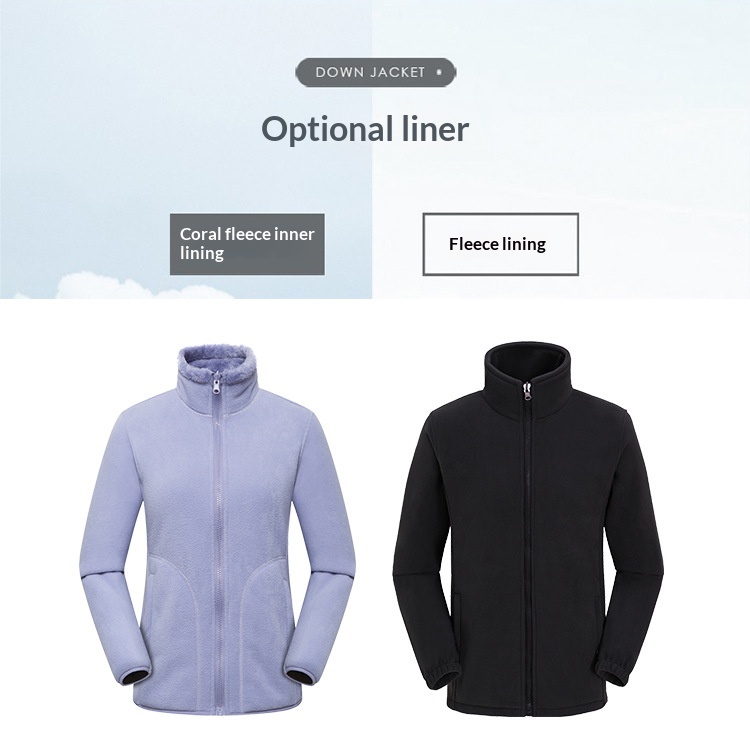 Giacca a vento ispessita da esterno per uomo e donna, set tre in uno da 0,05 kg, staccabile, antivento e impermeabile_voghion.com