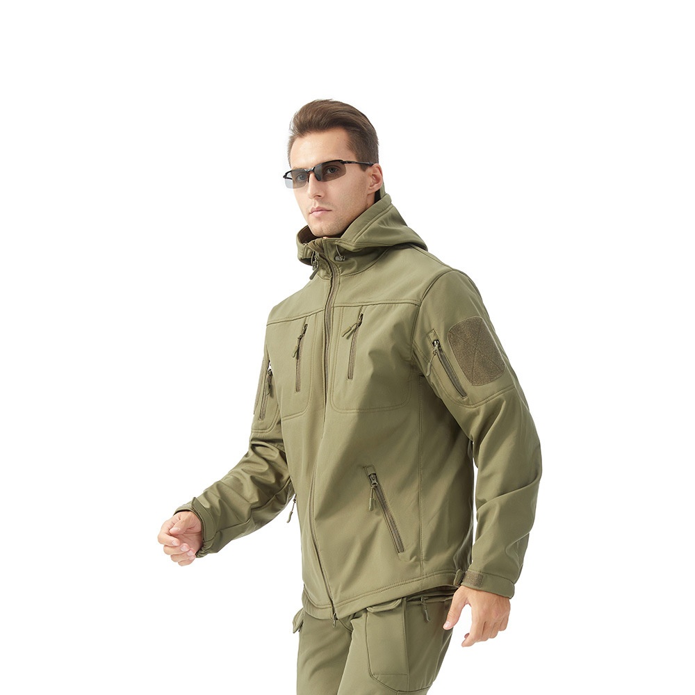 ESDY Softshell-Outdoorjacke für Jungen, Tarnmuster, Thermojacke für Herren, winddicht, ideal zum Radfahren und Wandern._voghion.com