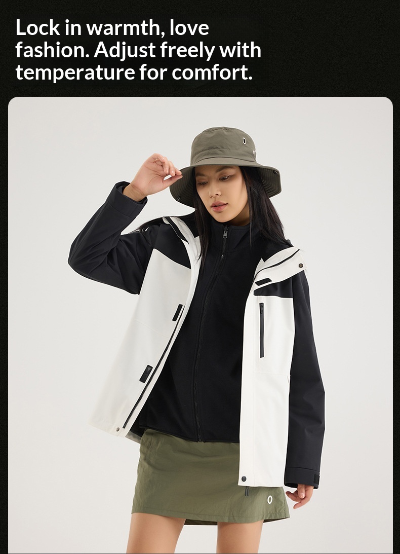 Veste de cyclisme 3 en 1 pour femme, doublée polaire, imperméable et coupe-vent, avec fermeture thermocollée, conforme aux normes nationales._voghion.com