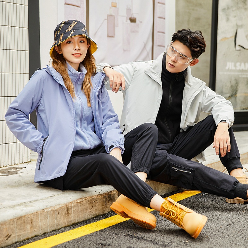 Giacca a vento ispessita da esterno per uomo e donna, set tre in uno da 0,05 kg, staccabile, antivento e impermeabile_voghion.com