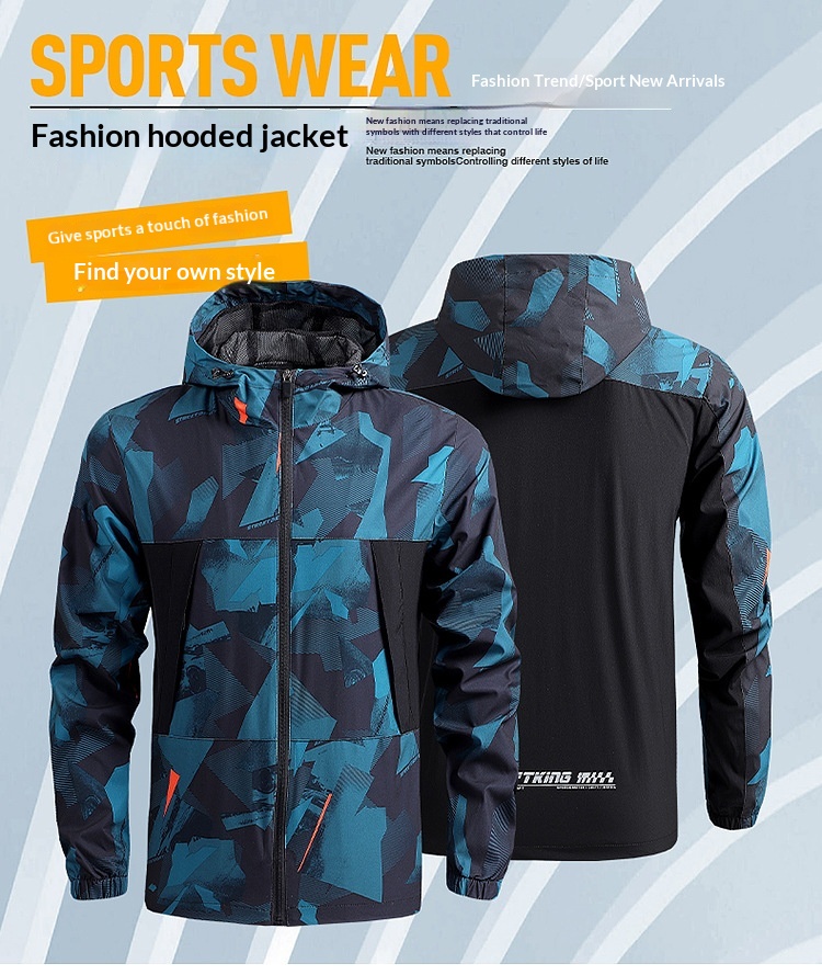 boy Boy Cross-Border Men's Spring And Autumn Hiking Thin Casual Quick-Dry Windbreaker Outdoor Sports Hooded Jacket_voghion.com