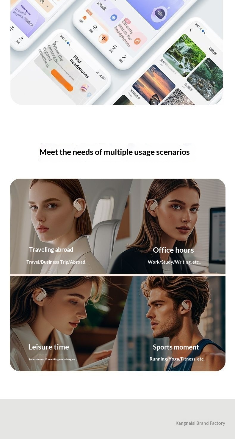 Écouteurs intra-auriculaires Bluetooth NeoGear 2025 : nouvelle technologie sans fil, conduction ouverte, IA, traduction intelligente, autonomie ultra longue, réduction du bruit pour le sport_voghion.com