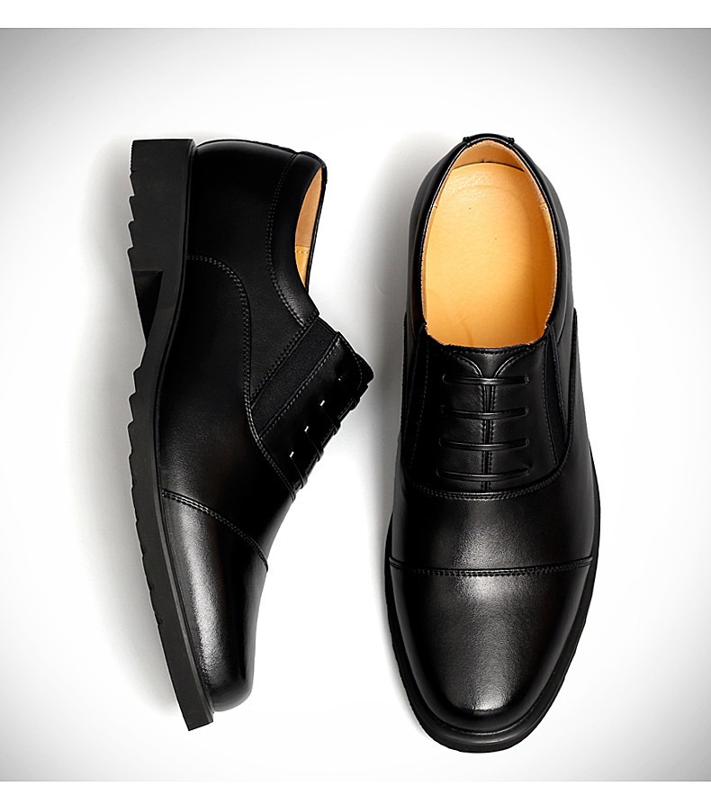 Glide Business Leather Soft Sole Lightweight Office Commute Comfortable Inner Lining Convenient Slip-On Wholesale Men's Shoes_voghion.com