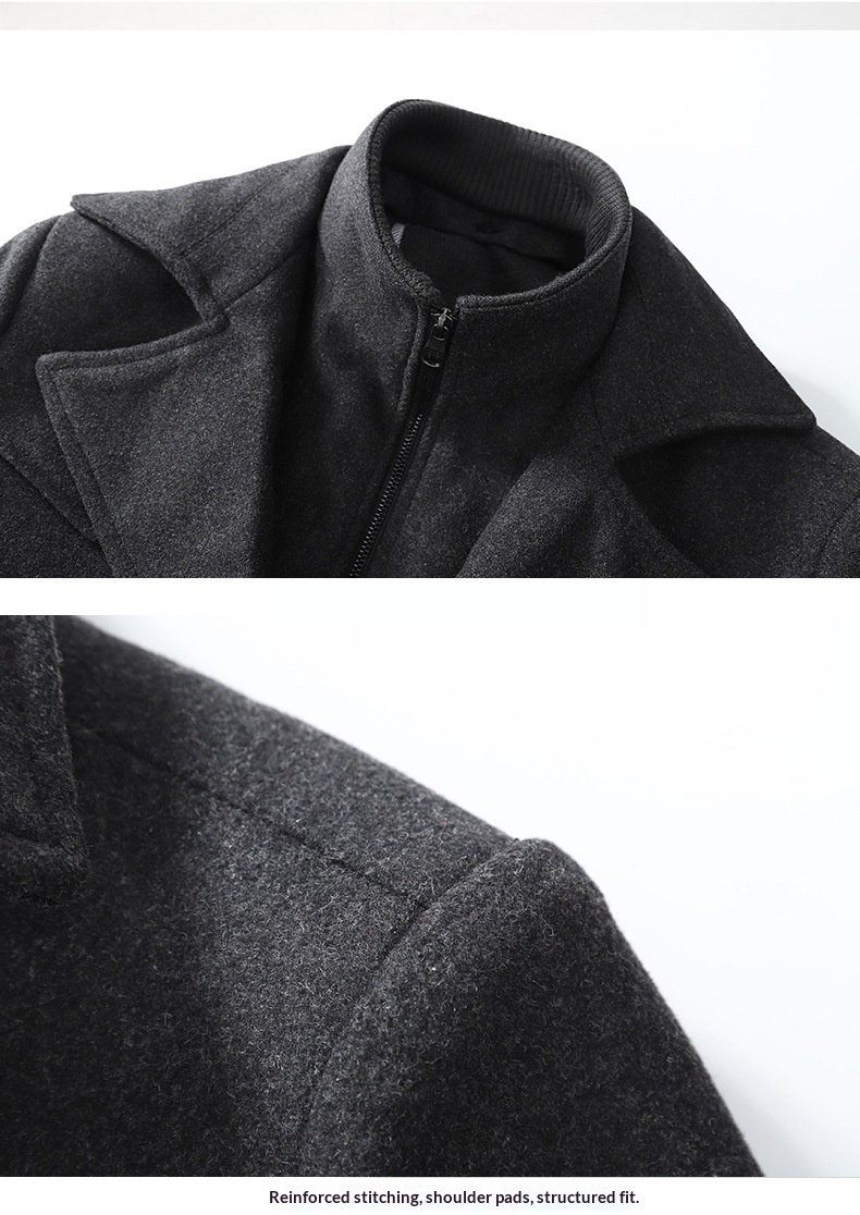 boy Boy 2025 New Woolen Business Casual Fashion Thickened Warm Oversized Men's Trendy Trench Coat_voghion.com