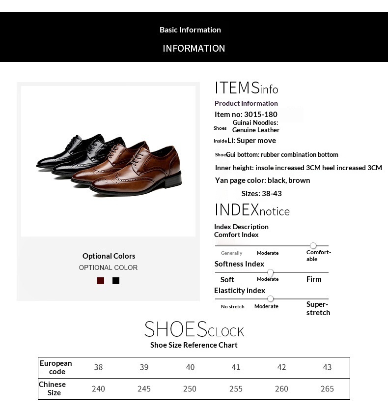 Voyage 2024 Nuovo stile, scarpe formali con aumento di altezza per uomo, in vera pelle, brogue, da ufficio, da uomo, da sposa_voghion.com