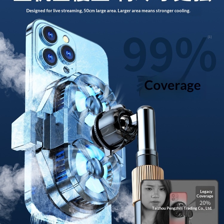 Digitex Live Streaming Telefoonkoeler Halfgeleiderkoeling Ultrastille Achterclip Geïntegreerde Standaard Met Ventilator Voor Streamers_voghion.com