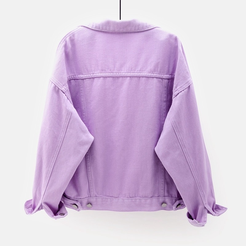 ChicShe, giacca in denim colorata e taglie forti per donna, stile coreano corto e ampio, per studenti_voghion.com