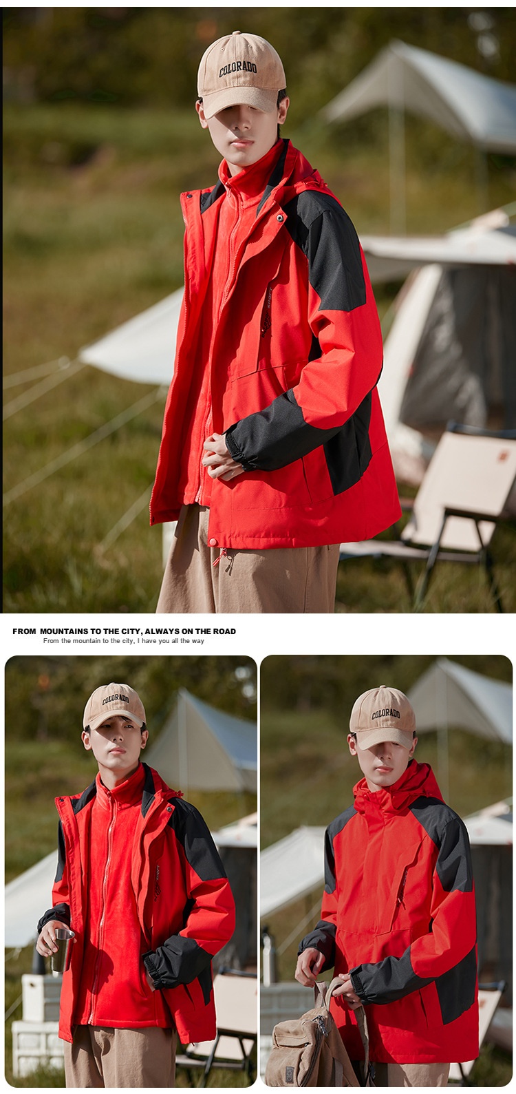 boy Boy Women's 3-in-1 Detachable Two-Piece Jacket Men's Outdoor Hiking Windproof Waterproof Coat For Snow Sports_voghion.com