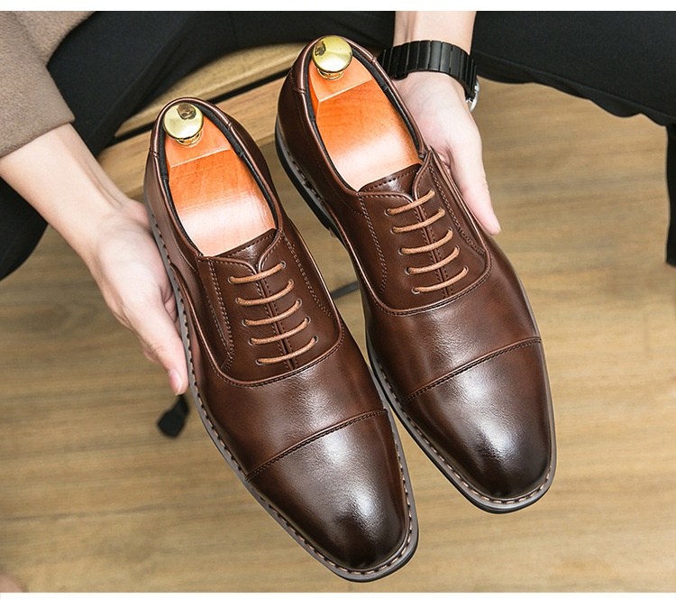 Voyage Sprig Ad Autunno Nuovo Britannico Busiess Formale Me's Casual Pendolare Punta Rialzata Altezza Crescente Scarpe Derby con Lacci_voghion.com